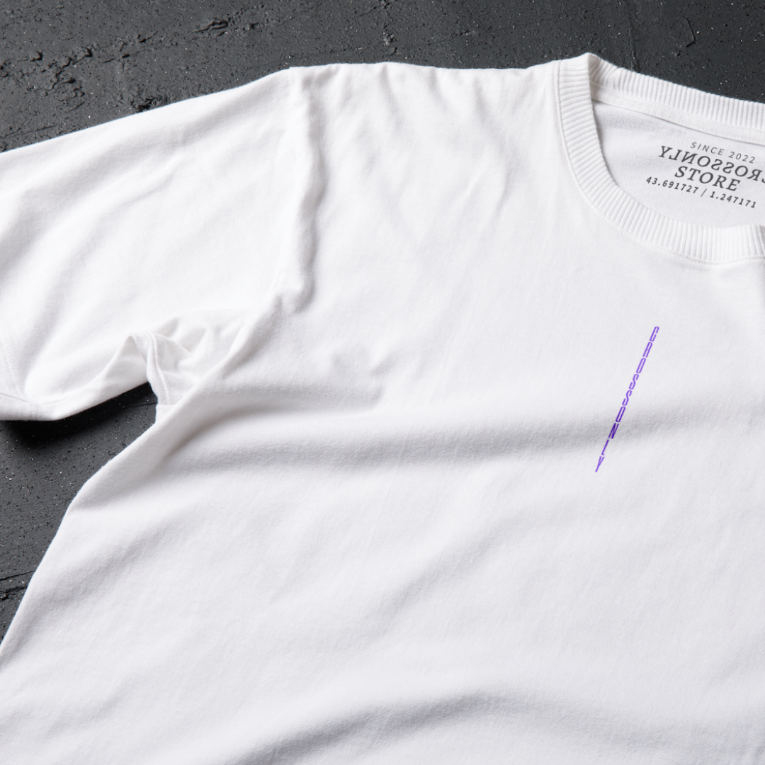 Le T-Shirt Blanc-Violet CrossOnly